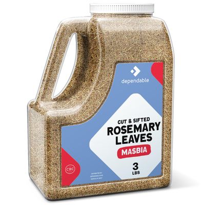 Dependable Food Rosemary Leaves Cut &amp; Sifted - 3 Lb. Jar - Bulk