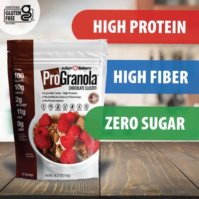 Julian Bakery ProGranola Cereal | Chocolate | 10g Protein | Paleo | 2 Net Carbs | Gluten-Free | Grain-Free | 17 Servings