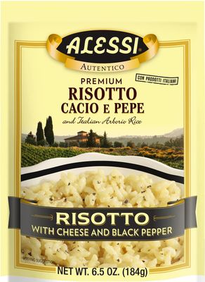 Alessi Autentico, Premium Seasoned Risotto, Italian Arborio Rice, Easy to Prepare, Cacio E Pepe 6.5 Ounce (Cheese &amp; Pepper, Pack of 6)