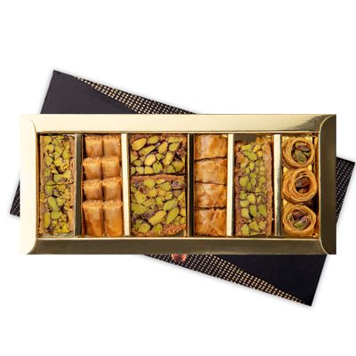 Anabtawi Middle Eastern Sweets - 21-Piece Assorted Baklava, Pistachio and Almond Pastry - Traditional Arabic Baklava Gift Box - No Preservatives, No Additives - Gourmet Baklava Pastry Boxes - 180g