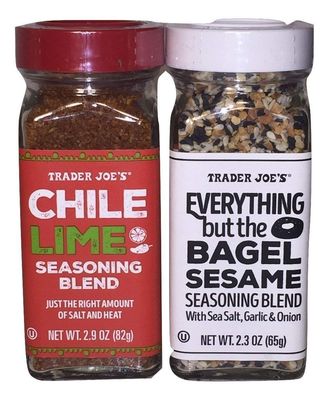 Trader Joe&#39;s Seasonings Bundle - Everything But The Bagel Sesame and Chile Lime Seasoning Blends (1 of Each)