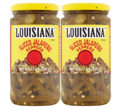 Louisiana Brand Sliced Jalapeno Peppers, 12 Ounce Glass Jar (Pack of 2)