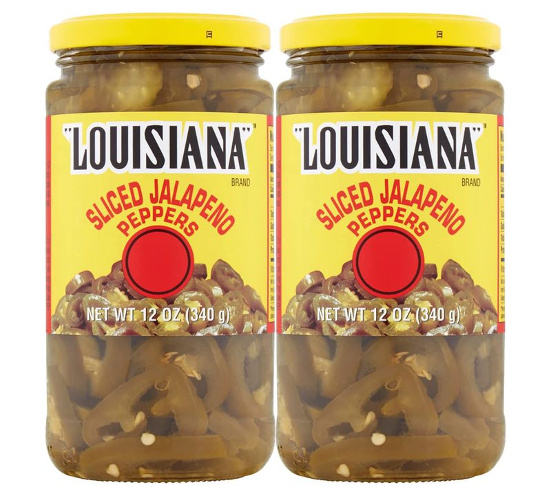Louisiana Brand Sliced Jalapeno Peppers, 12 Ounce Glass Jar (Pack of 2)