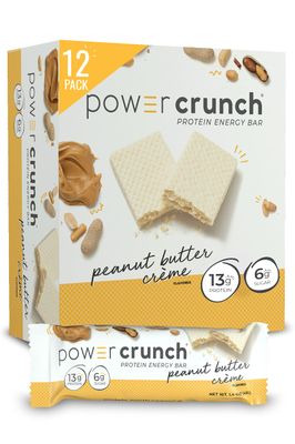 Power Crunch Protein Wafer Bars, High Protein Snacks with Delicious Taste, Peanut Butter Crme, 1.4 Ounce (12 Count)