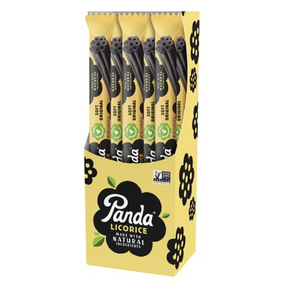 Panda  | Natural Soft Original Licorice | Pure Panda Black Licorice Candy Made with Only Four Natural Ingredients | Non-GMO Project verified | Vegan &amp; Fat Free | 32 Gr - 1,125 OZ x 20 Bars Pack