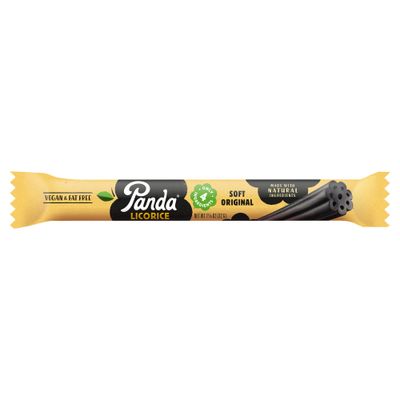 Panda | Natural Soft Original Licorice | Pure Panda Black Licorice Candy Made with Only Four Natural Ingredients | Non-GMO Project verified | Vegan & Fat Free | 32 Gr - 1,125 OZ x 20 Bars Pack