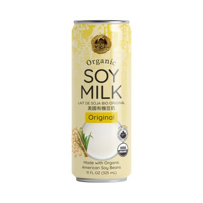 Golden Nest Organic Soy Milk | Ready to Drink Traditional Asian Recipe Soy Milk | All Natural High Protein No Preservatives | 11 Fl Oz Can (Original, 11 fl oz (Pack of 12))