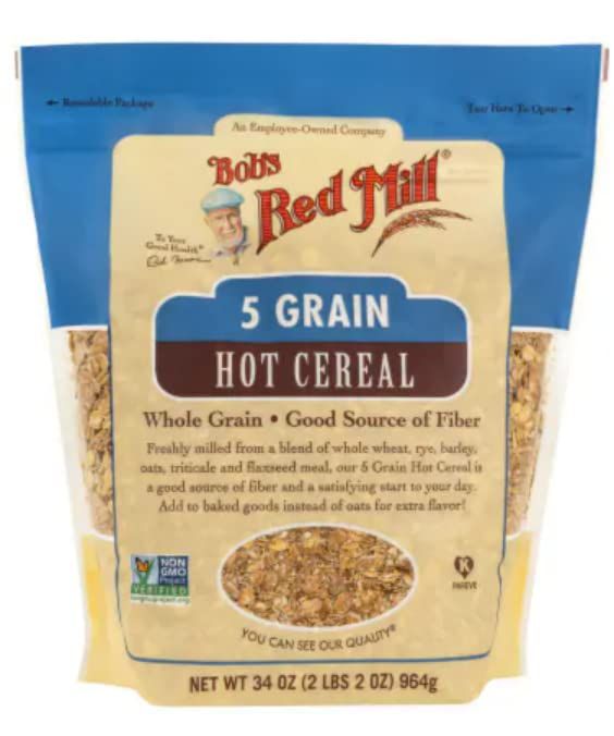 Bob&#39;s Red Mill CEREAL HOT 5 GRAIN, 34 Ounce, Pack of 4