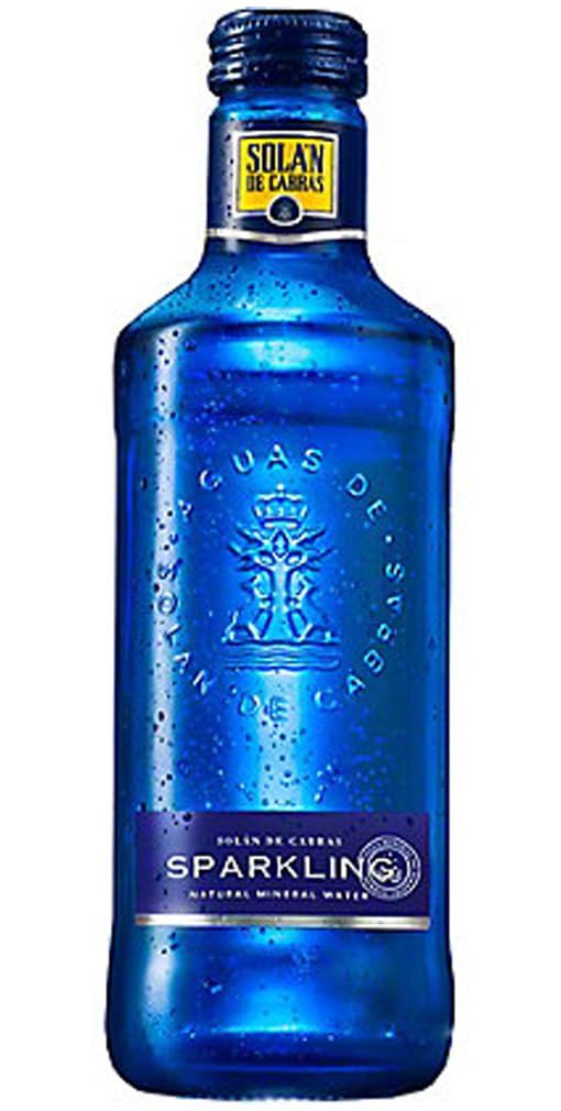 Solan de Cabras Natural Sparkling Mineral Water, 25.4 Fl Oz, (12 Pack 750ml Glass Bottles)