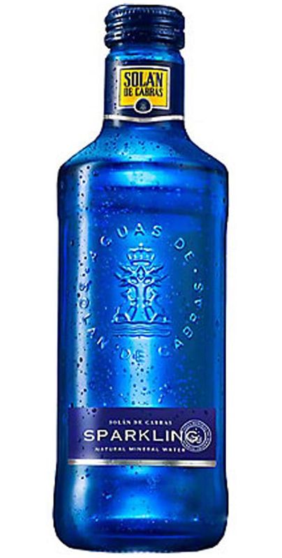 Solan de Cabras Natural Sparkling Mineral Water, 25.4 Fl Oz, (12 Pack 750ml Glass Bottles)