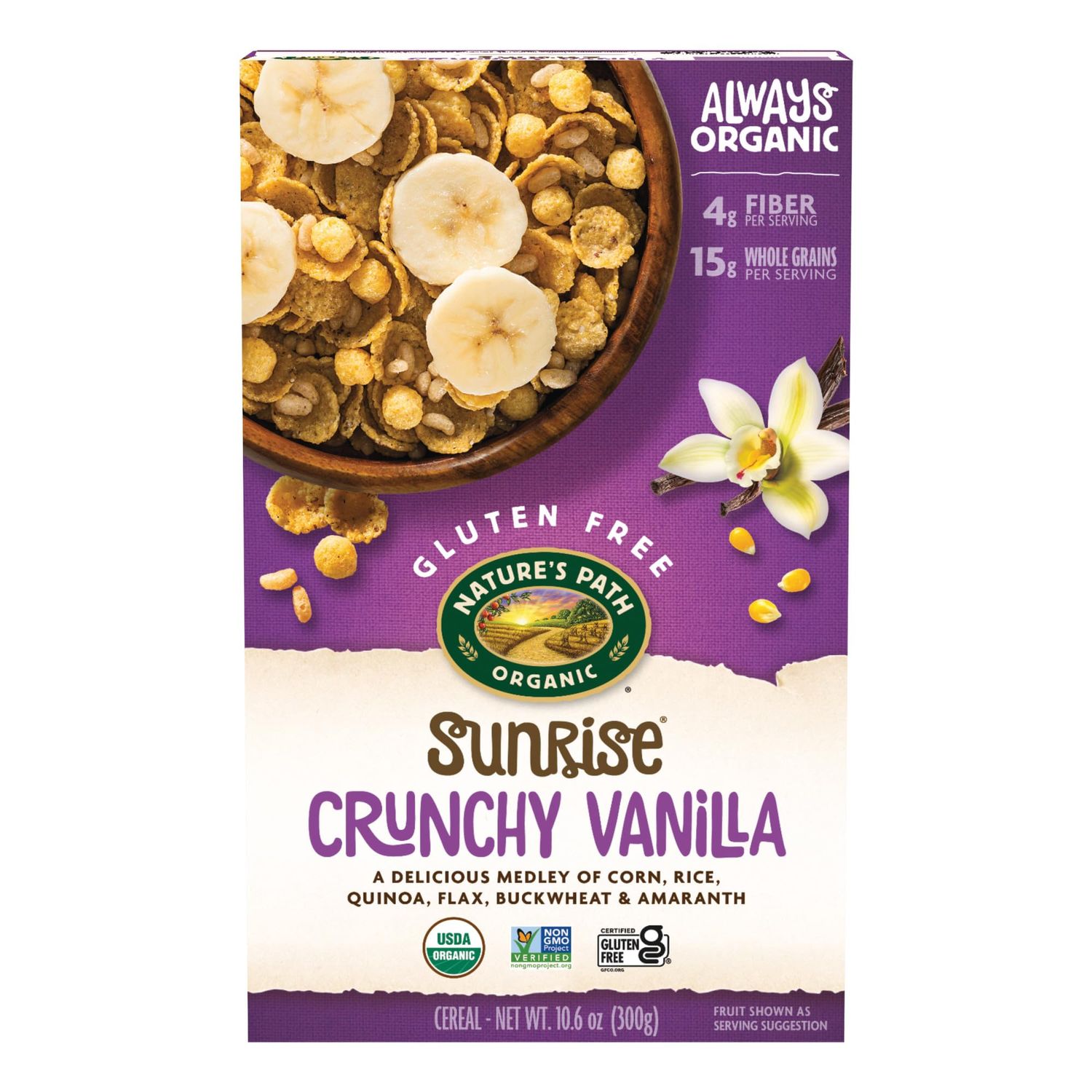 Nature&#39;s Path, Organic Gluten-Free Crunchy Vanilla Cereal, 10.6 Oz