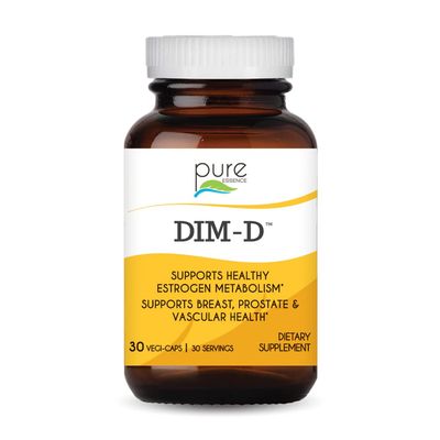 Dim D by Pure Essence - Natural Supplement for Estrogen Balance, Hormonal Acne, and Menopause Support with Vitamin D3, Calcium, Green Tea &amp; Lycopene - 30 Capsules