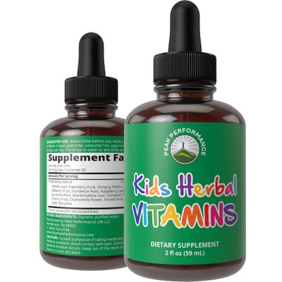 Kids Vitamins From Herbs. Liquid Kids Herbal Multivitamin. No Bitter Taste. Sugar Free 14-in-1 Vegan Supplement Drops For Toddlers, Kids, Children, Teens. Mixed In Water Kids Won&#39;t Even Taste It