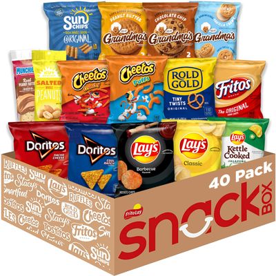 Frito Lay Ultimate Classic Snacks Package, Variety Assortment of Chips, Cookies, Crackers, &amp; Nuts, (Pack of 40) (Packaging May Vary)