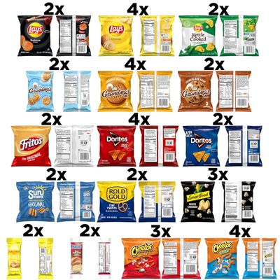 Frito Lay Ultimate Classic Snacks Package, Variety Assortment of Chips, Cookies, Crackers, &amp; Nuts, (Pack of 40) (Packaging May Vary)