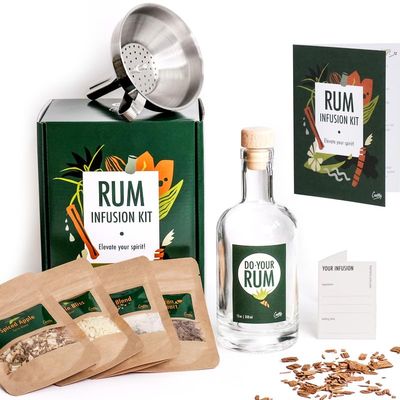 Rum Infusion Kit by Craftly | Natural Botanicals for Homemade Cocktails | Gift Idea for Men & Women | Birthday Gift for Her, Him | Includes Spices & Bottle