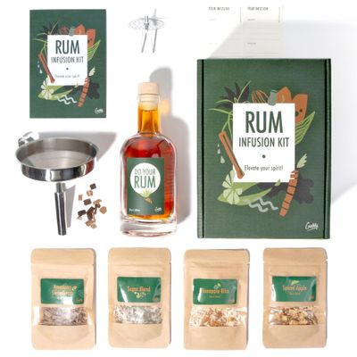 Rum Infusion Kit by Craftly | Natural Botanicals for Homemade Cocktails | Gift Idea for Men &amp; Women | Birthday Gift for Her, Him | Includes Spices &amp; Bottle