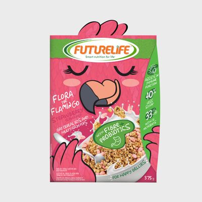FUTURELIFE Oat Cereal Bits &amp; Multigrain Pops | Kids Cereal | 375g/13.2oz | 33 Nutrients | Assist with Immune Function | High In Fiber | Added Probiotics | 3.4g Protein | (Strawberry, 1)