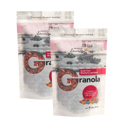 Grandma Emily Grain-Free Blueberry and Beet Granola Breakfast Cereal No Added Preservatives, 9 ounces (Pack of 2)