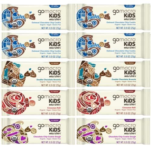GoMacro Kids MacroBar Organic Vegan Snack Bars Assorted Variety Pack - 0.9 Oz (24 Pack) In Sanisco Packaging