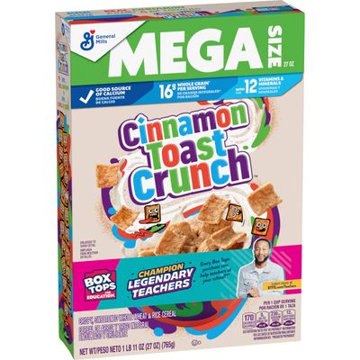 Cinnamon Toast Crunch Breakfast Cereal, Crispy Cinnamon Cereal, Mega Size, 27 oz