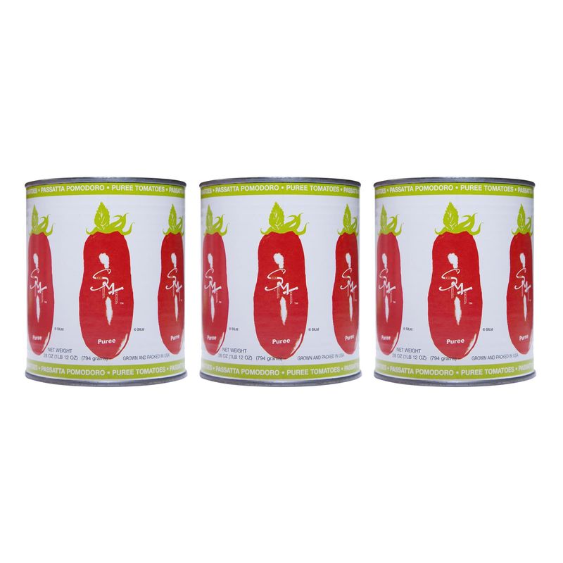 SMT San Merican Tomato, Canned Puree Tomatoes, 28 oz Pack of Three