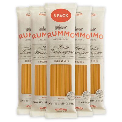 Rummo Linguine Pasta N.13 - Linguine Pasta Noodles, Dry Pasta, Long Linguine Noodles, Durum Wheat Pasta Imported from Italy - 16 Ounce (Pack of 5)