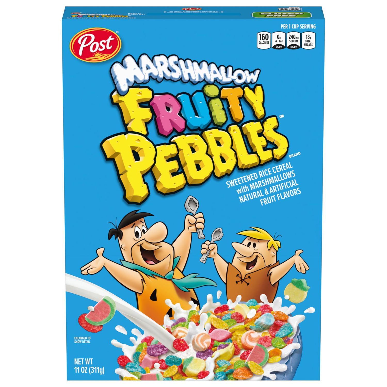 Post Fruity PEBBLES with Marshmallows Cereal, Gluten Free, Sweetened Rice Breakfast Cereal, Small Box, 11 Ounce