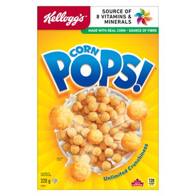 Kelloggs Corn Pops Cereal 320g/11.3 oz, Imported from Canada}
