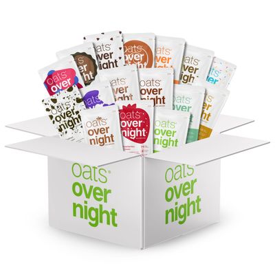 Oats Overnight Ultimate Variety Pack - High Protein, 5g Fiber Breakfast Protein Shake - Gluten Free Oatmeal, Non GMO High Protein Oatmeal - Green Apple Cinnamon, Coconut Cream Pie &amp; More (16 Pack)