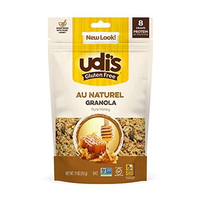 Udi&#39;s Gluten Free Au Naturel Granola, Dairy Free and Egg Free, Pure Honey , 11Ounce (Packaging May Vary)