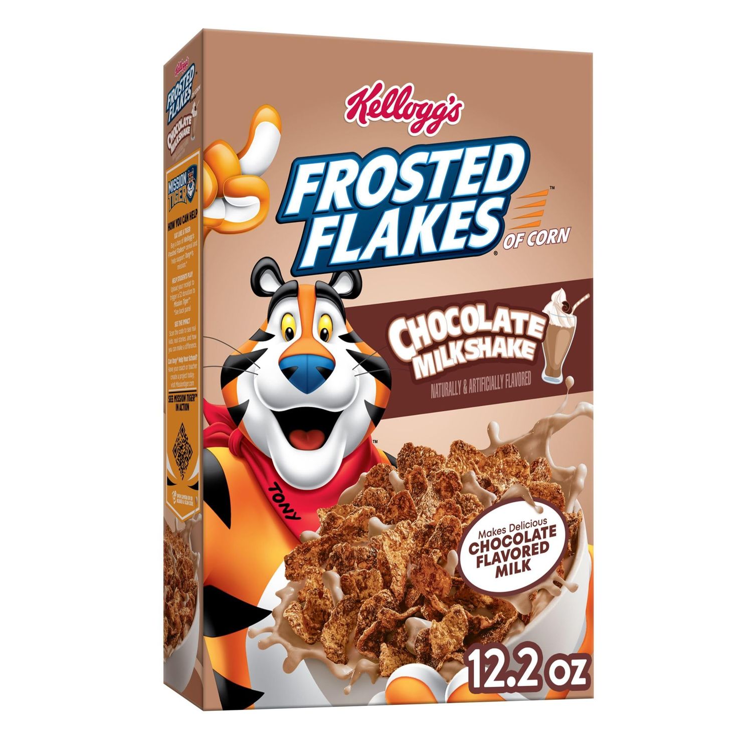 Kellogg&#39;s Frosted Flakes Breakfast Cereal, Kids Cereal, Family Breakfast, Chocolate Milkshake, 12.2oz Box (1 Box)
