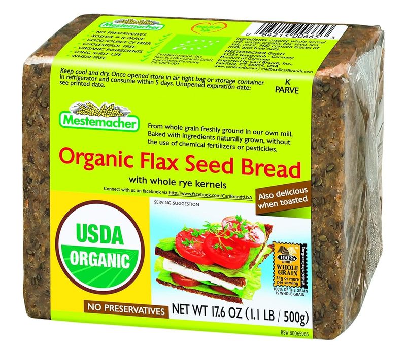 Mestemacher Organic German Bread - Flax Seed (17.6 ounce)