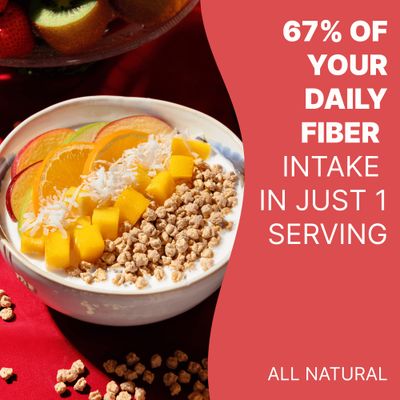Poop Like A Champion High Fiber Cereal - Cinnamon Toast Flavor | Keto Friendly Low Carb Gluten Free &amp; Healthy | Breakfast Essentials with Soluble, Insoluble &amp; Psyllium Husk Powder