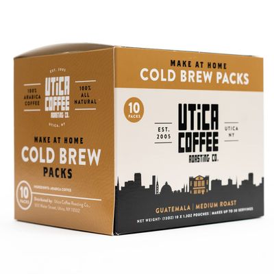Utica Coffee Roasting Co. Cold Brew Steeping Pouches | 10 Count, 1.3 oz Pouches | Barista Quality Cold Brew At Home