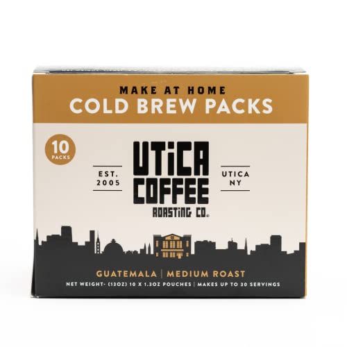 Utica Coffee Roasting Co. Cold Brew Steeping Pouches | 10 Count, 1.3 oz Pouches | Barista Quality Cold Brew At Home