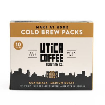 Utica Coffee Roasting Co. Cold Brew Steeping Pouches | 10 Count, 1.3 oz Pouches | Barista Quality Cold Brew At Home