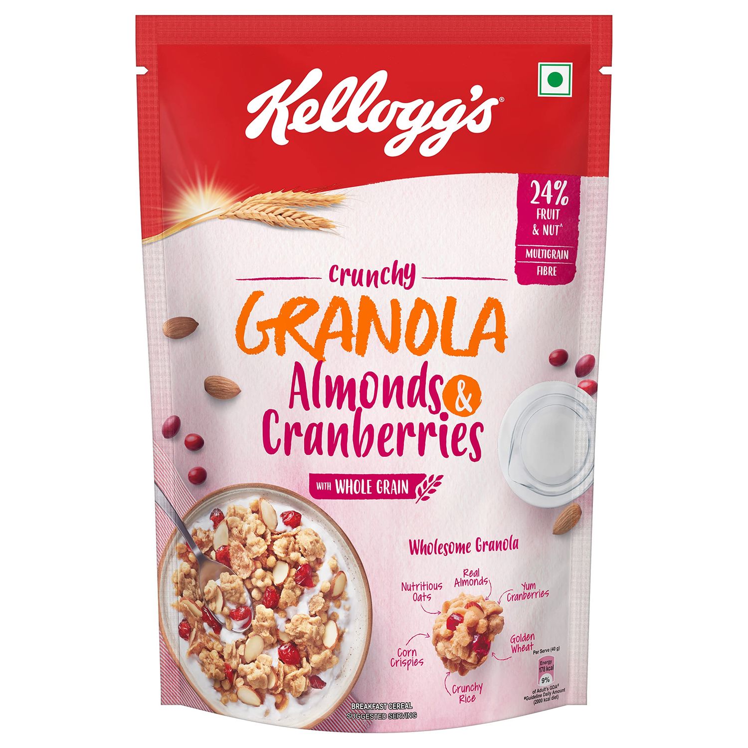Kellogg&#39;s Crunchy Granola Almonds and Cranberries 460g