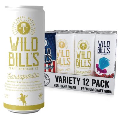 Wild Bill&#39;s 6 Flavor Craft Soda Soft Drinks Olde Fashioned Variety Pack - 12 Pack