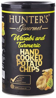 Hunters Gourmet Hand Cooked Potato Chips - Wasabi And Turmeric - 150g-5.29oz
