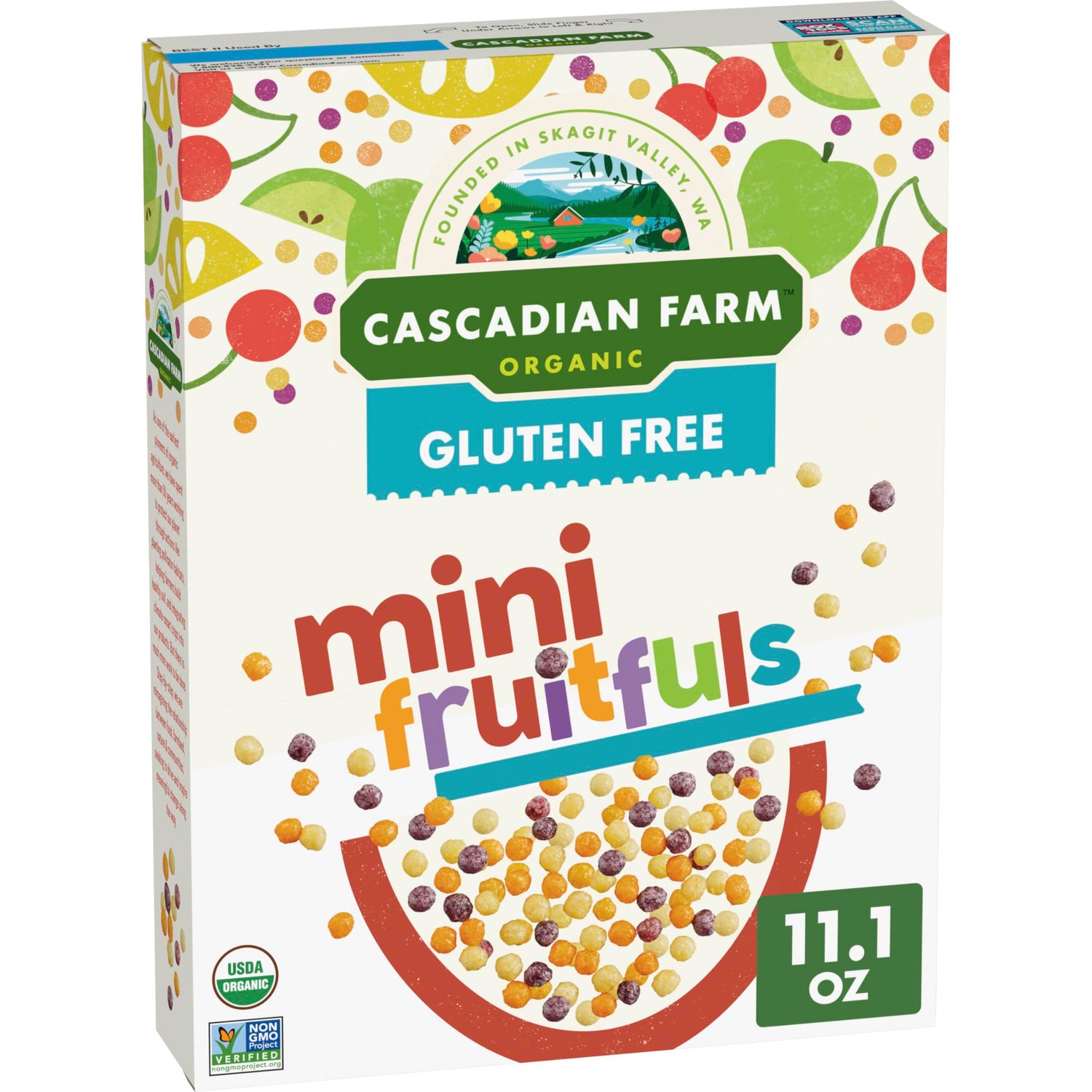 Cascadian Farm Organic Mini Fruitfuls Breakfast Cereal, Made With Whole Grain, Non-GMO, 11.1 oz