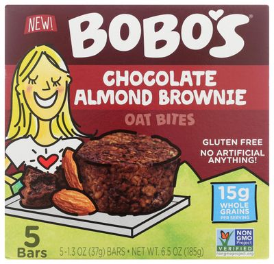 Bobo&#39;s Chocolate Almond Brownie Oat Bites, Gluten Free, Non GMO, 6.5 Ounces (Pack Of 6)