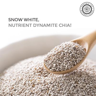 Pride Of India - Whole White Chia Seeds Raw Natural - 1.25 Pound (20 Oz) Jar with 24+ Servings - Omega-3 &amp; Calcium Superfood - Great in smoothies, yogurt, baking, cereal, cookies, breakfast and more