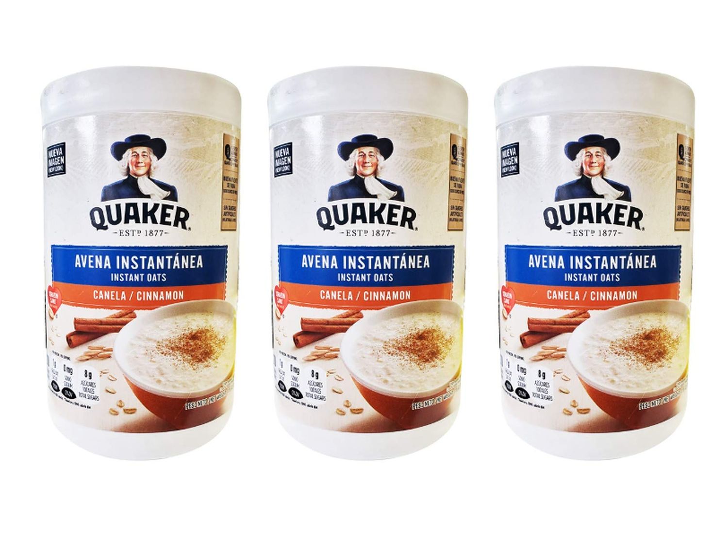 Quaker Avena Instantanea Instant Oats with Cinnamon, (3 Pack, Total of 990g)