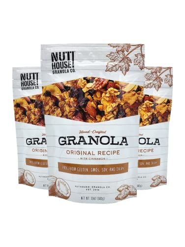 NutHouse! Granola Company - Premium Original Recipe Granola | Certified Gluten-Free, Non-GMO, Kosher | Vegan, Soy-Free | 12 oz. Bag (3-Pack)