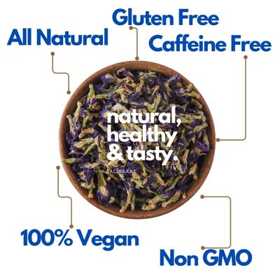 SALINRAAT - Premium Quality Butterfly Pea Flower Tea Butterfly Pea Tea Rich in Antioxidants Edible Dried Herbal Flowers for Blue &amp; Purple Drinks and Food Coloring (17.63 oz / 500 g)