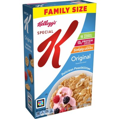 Kellogg&#39;s Special K, Breakfast Cereal, Original, Made with Folic Acid, B Vitamins, and Iron, Value Size, 18oz Box(Pack of 6)