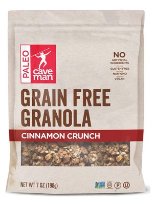 Caveman Foods Grain Free Keto Granola, Cinnamon Crunch Vegan Granola Mix, 7 Ounce Pouch