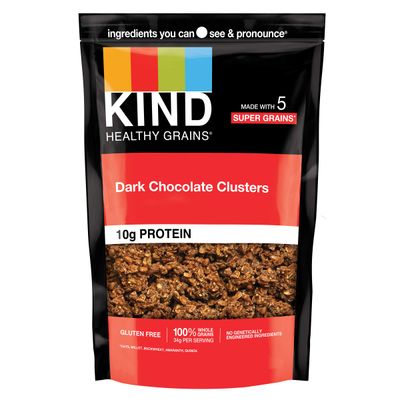 KIND HEALTHY GRAINS Granola, Healthy Snack, Dark Chocolate Granola Clusters, 10g Protein, Snack Mix 11 OZ, 1 Count