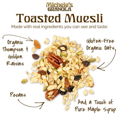 Michele's Granola Muesli, Toasted Muesli, Gluten Free, No Refined Sugar &amp; Non-GMO, 2.25 LB Bulk Bag